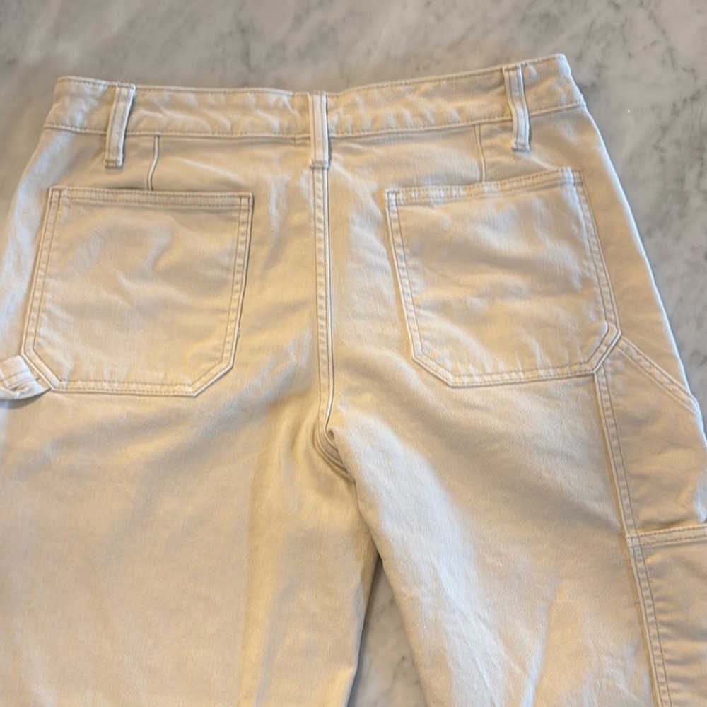 Banana Republic Cream Mid-Rise Carpenter Pants